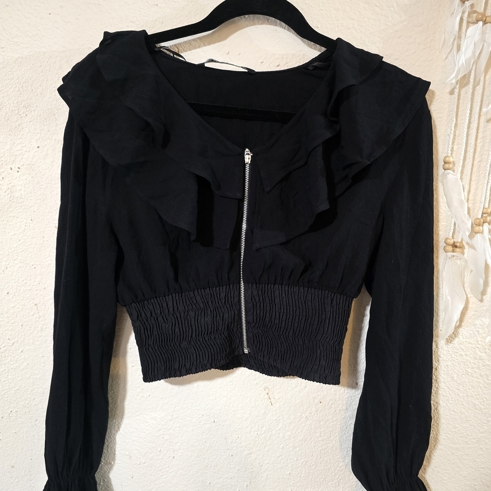Black Cropped Jacket - Picture 3 of 6